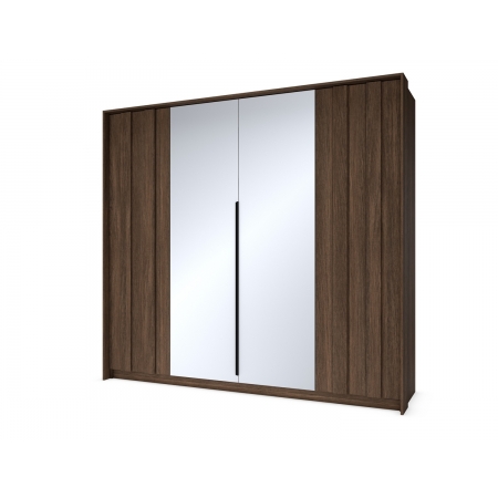 Szafa z lustrem dąb dunin 4-drzwiowa + LED 223 cm ADEL